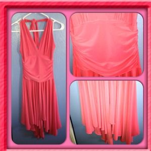 Beautiful pink salmon cocktail dress