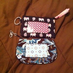 Vera Bradley Pink Elephant And Java Blue I.D Cases