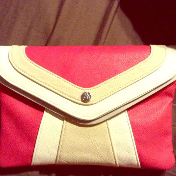 Grace Adele Pink/Tan/Cream Clutch!*REDUCED*