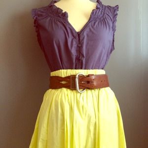 Loft medium petite ruffled tank top navy