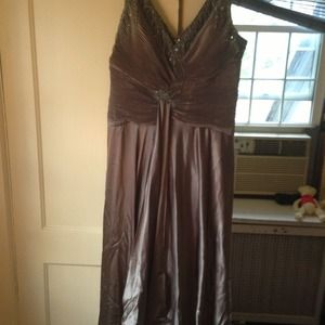 Silky beaded gold gown