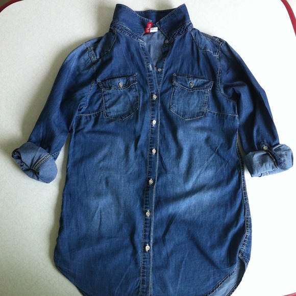 🚫SOLD Long jean chambray shirt size 6