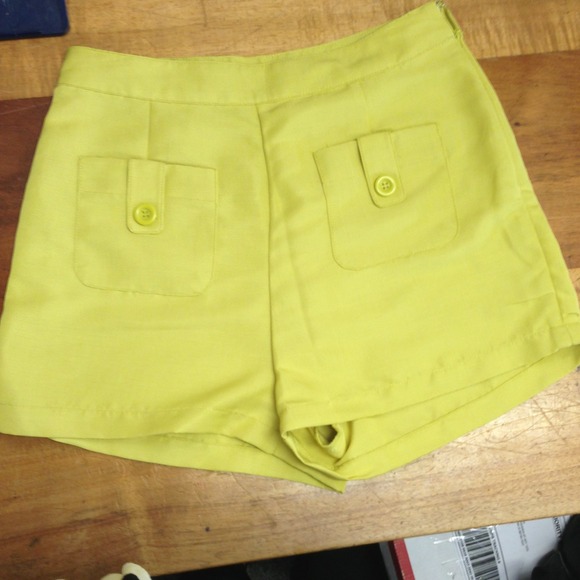 Yellow high waisted shorts