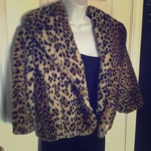 3/4 sleeve leopard jacket