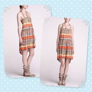 Anthropologie Topock Halter Dress