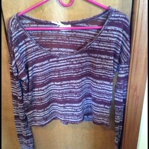 Thin long sleeve belly shirt