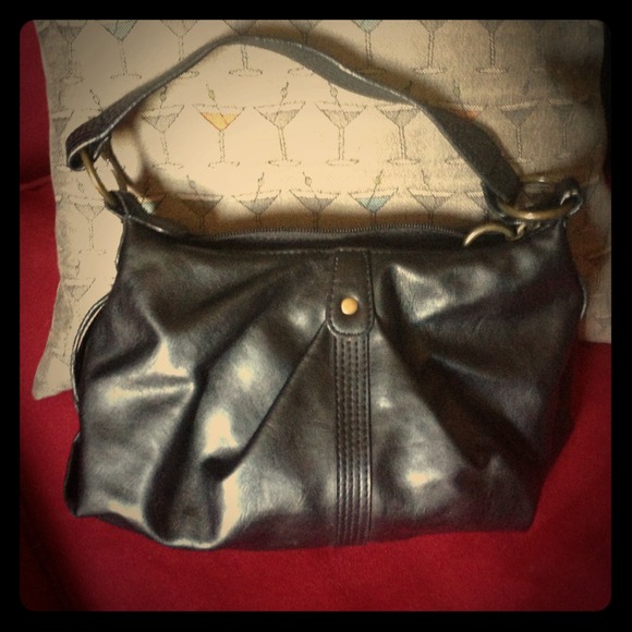 NWOT black leather-like purse