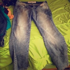 Light wash, low rise flare jeans