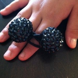 Bling hair tie black & black/sliver