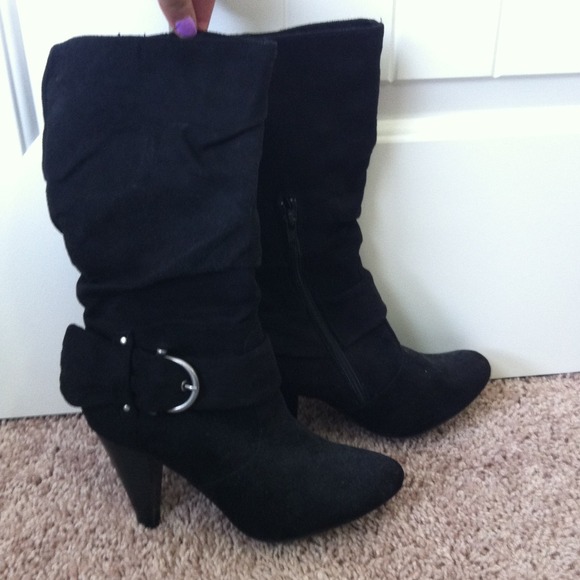 Black high heel boots