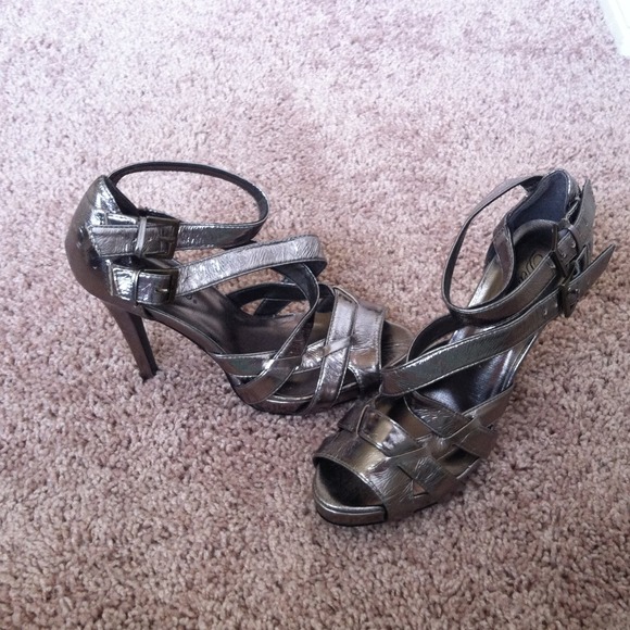 Silver high heels