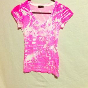 Pink "splattered" Wet Seal V-Neck