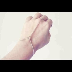 Gold Triangle Hand Chain by MintEli