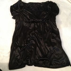 Pretty black lace and silk top