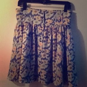 High waisted floral skirt