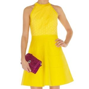 💄REDUCED💄Karen Millen YellowCottonTailored Dress