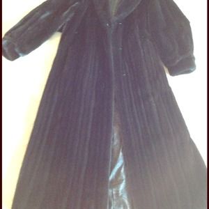 Gorgeous full length black natural mink coat