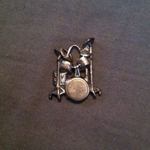 REDUCED!! Tiny sterling silver drum kit charm