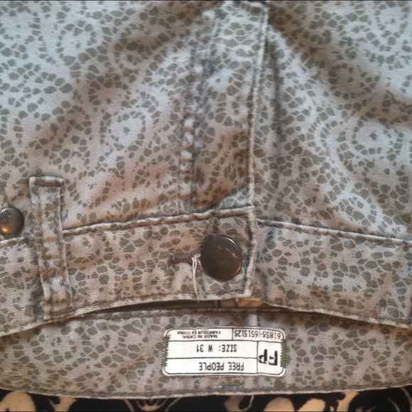 Free People Skinny Lace Print Jeans