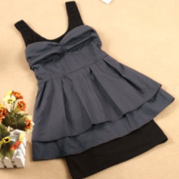 Black/Grey ruffle dress Sz large