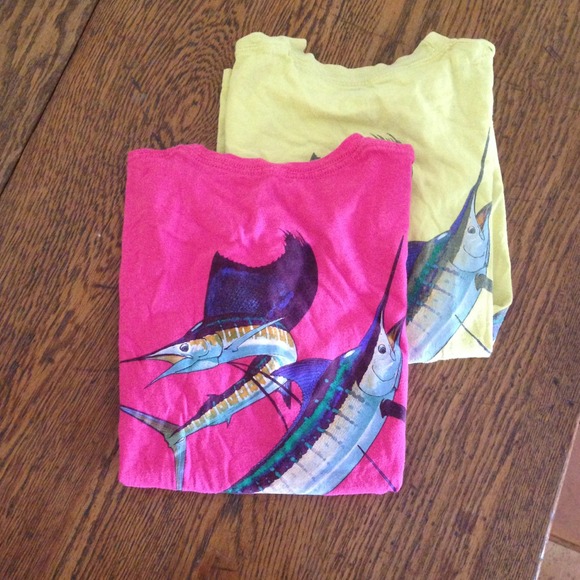 Guy Harvey Shirts; Pink & Yellow