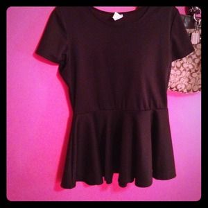Black peplum shirt