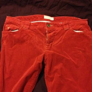 Red corduroy American eagle pants