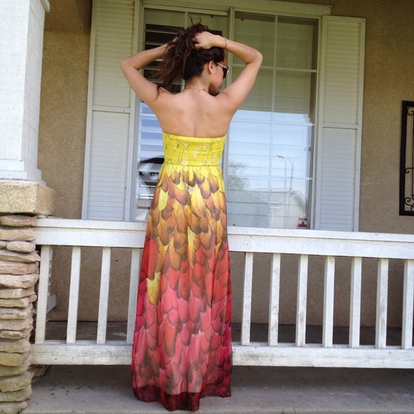 Feather print ombré maxi dress - Picture 2 of 4