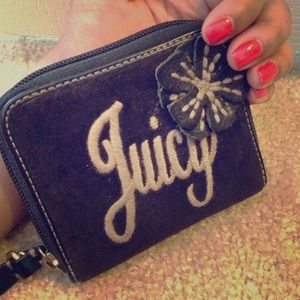 Juicy Couture small zip around wallet in BLACK