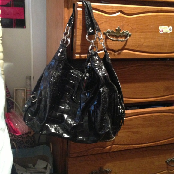 Black Coach Maggie Embossed Handbag