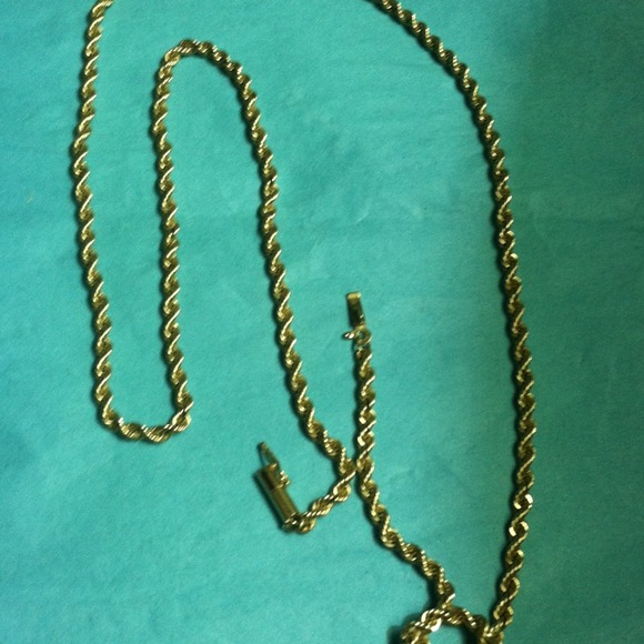 Mens gold rope necklace