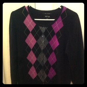 Apt 9 100% Cashmere Argyle Sweater