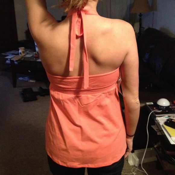 Coral sequin Victoria secret halter top - Picture 2 of 3