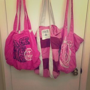 3 Large Victoria's Secret Pink Bags