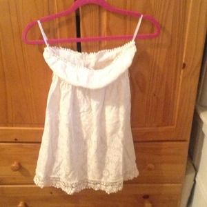 White strapless dress