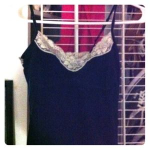 Navy blue and lace tank top