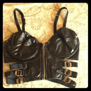 Faux leather bustier