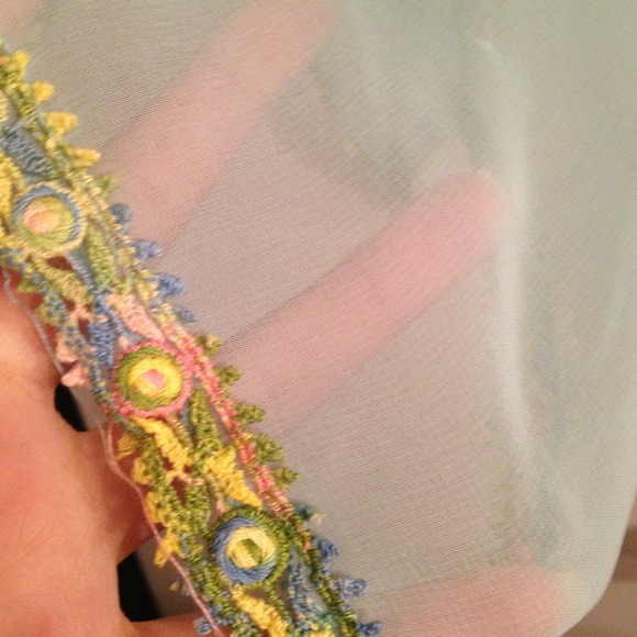 SOLD Vintage blue sheer cape - Picture 2 of 3