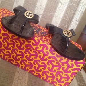 Authentic Tory Burch navy blue jelly sandal