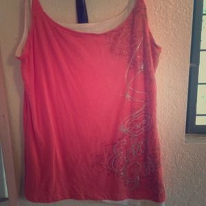 Peach colored Ecko spaghetti strap.