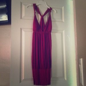 Fuschia dress! Very flattering. Size M.