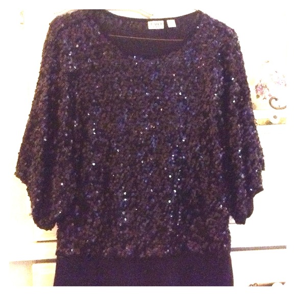 ***REDUCED*** Black sequined top.
