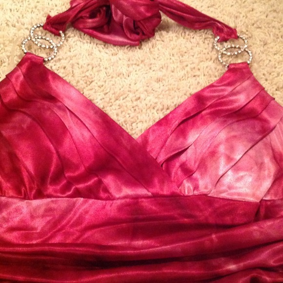 Pink watercolor halter dress - Picture 2 of 2