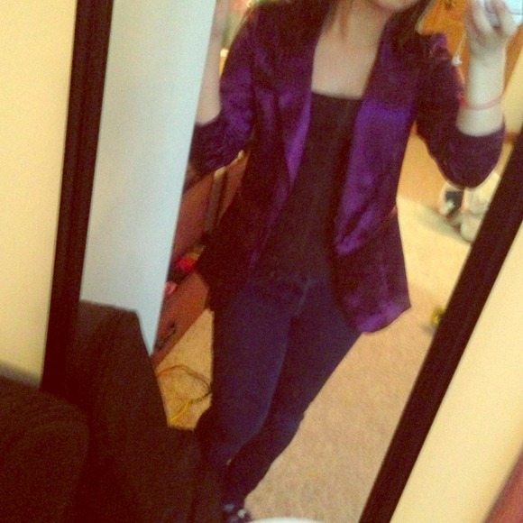Silky thick purple blazer.