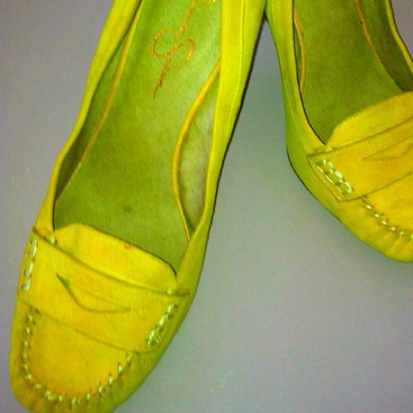 ⭕Sold⭕Jessica Simpson, Yellow Suede Wedge, 8