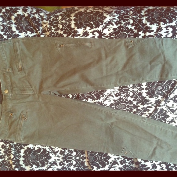 Joe's Jeans Skinny Olive Pants with Zippers