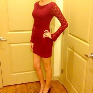Red lace dress