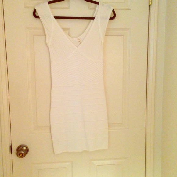 White tight fitted dress
