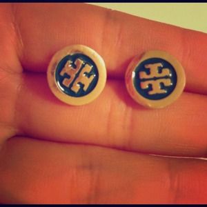 Beautiful green signature logo earrings