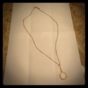Marc by Marc Jacobs gold monocle & pearl necklace